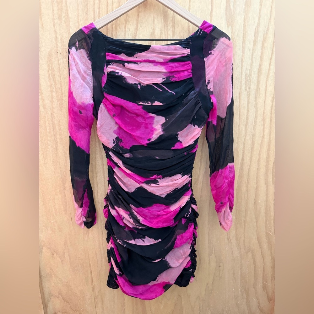 Diane Von Furstenberg Keena Ruched Chiffon Dress